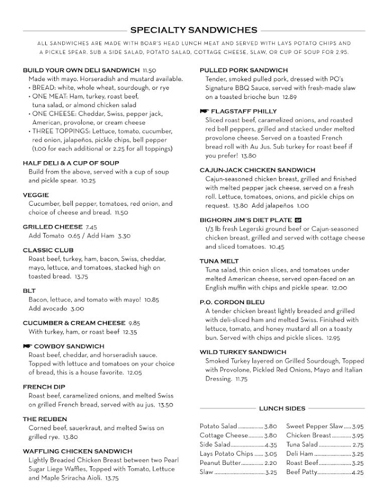 P.O. News & Flagstaff Cafe Menu image 2