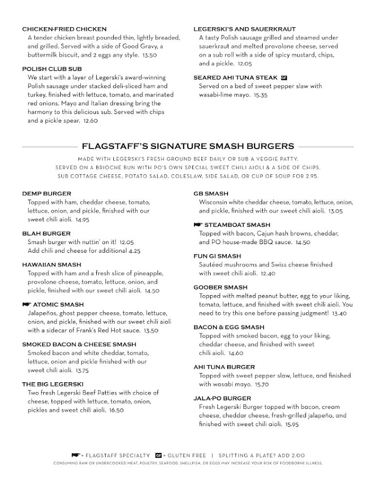 P.O. News & Flagstaff Cafe Menu image 3